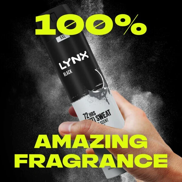 „Lynx XXL Black“ 72 valandų antiperspirantas-dezodorantas purškiklis, 250 ml