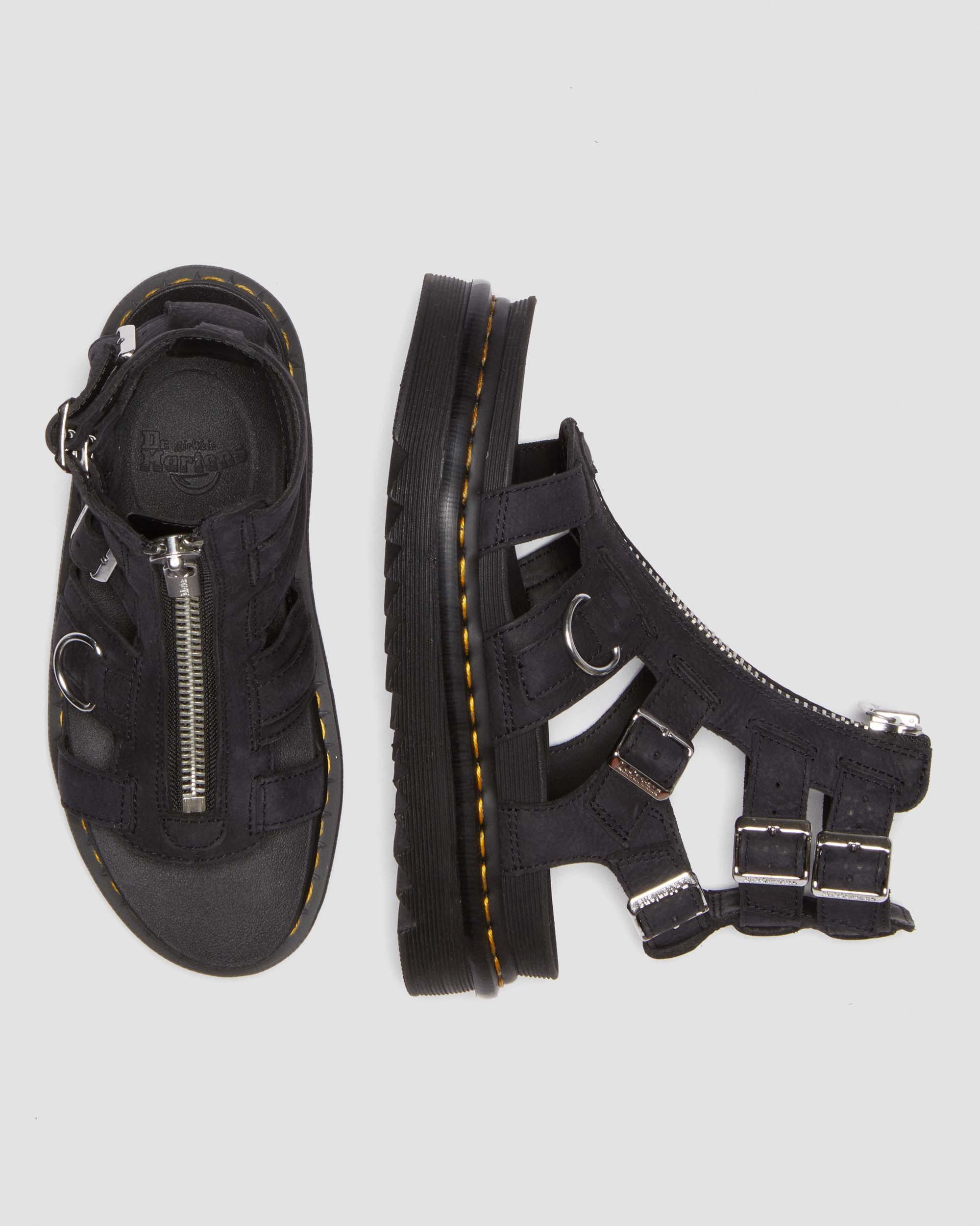 Olson Tumbled Nubuck Leder Gladiatorsandalen mit Reißverschluss