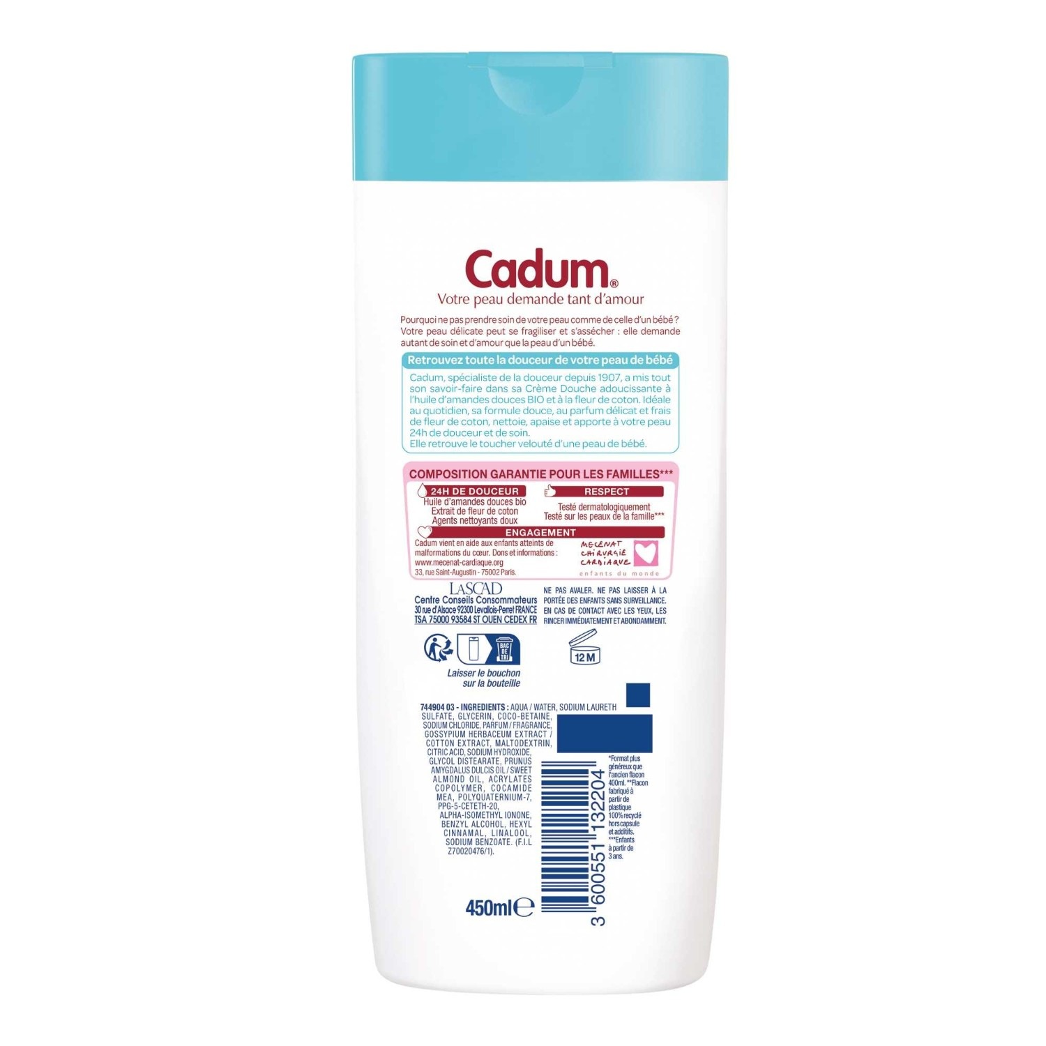Cadum Crème Douche Fleur de Coton