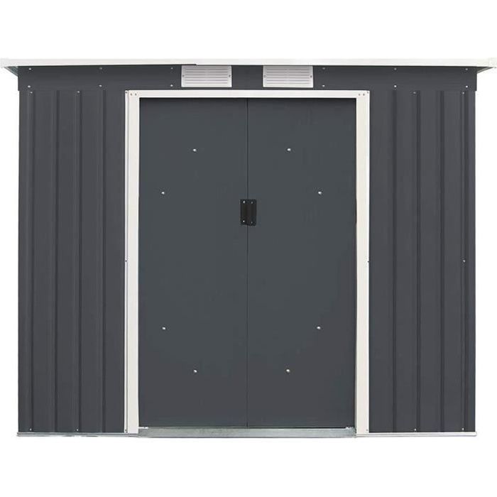Caseta de jardín metálica RELAX4LIFE de 4,1 m³ - 2,37 m² - 213 x 130 x 173 cm - Acero galvanizado - Puertas correderas - Caseta de jardín exterior