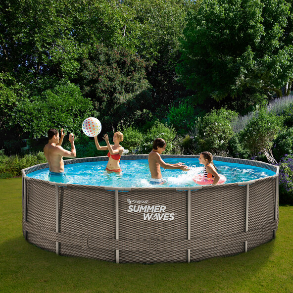 Elite Frame medence, rattan stílusú, Ø 457 cm