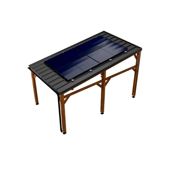 Carport solaire bois Elio - 15,5 m²