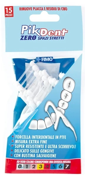 Horquillas interdentales FIMO Fimo Pikdent Zero para espacios interdentales estrechos, 15 piezas