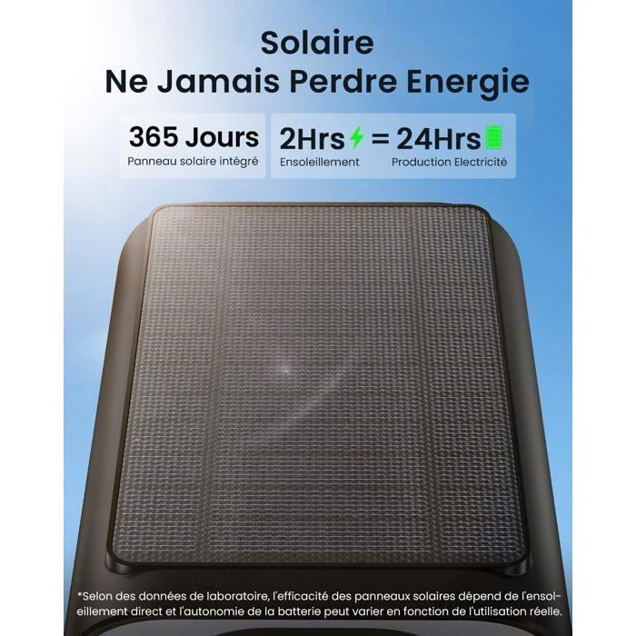 2K Camera Surveillance WiFi Exterieure sans Fil - Camera Exterieur Solaire WiFi sur Batteries, Panneau Solaire Integree, IP66