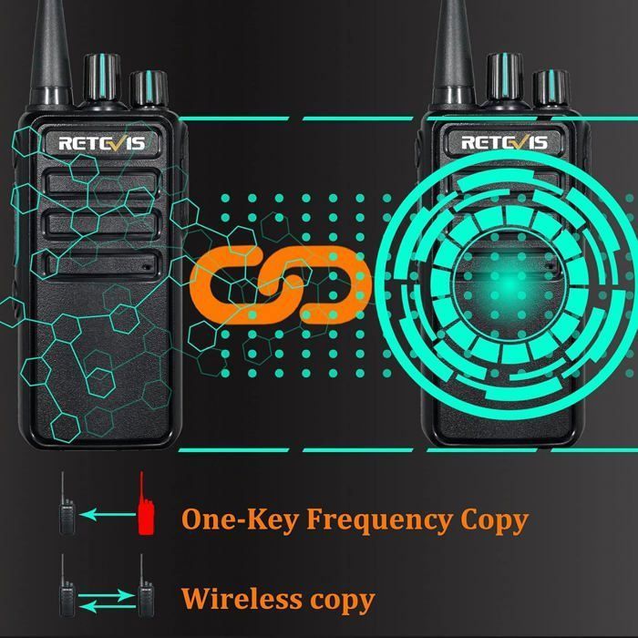 Retevis RB629 Walkie-Talkie, PMR446 Professionelles, robustes Walkie-Talkie mit drahtloser Klonfunktion, Notrufalarm und VOX-Funktion