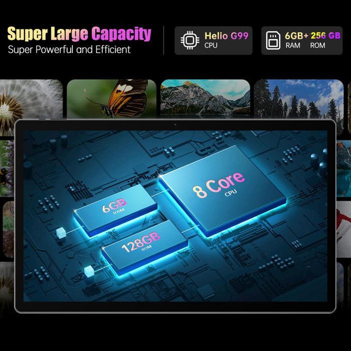 Tablet MESWAO de 15,6 polegadas com Android 14, 12 GB de RAM + 256 GB de ROM, bateria de 12000 mAh, Bluetooth 5.0, Wi-Fi 2.4G/5G e câmera de 32 MP.