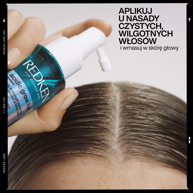 Redken Acidic Grow Full System Sérum hidratante para couro cabeludo e cabelo, ideal para cabelos finos e delicados.