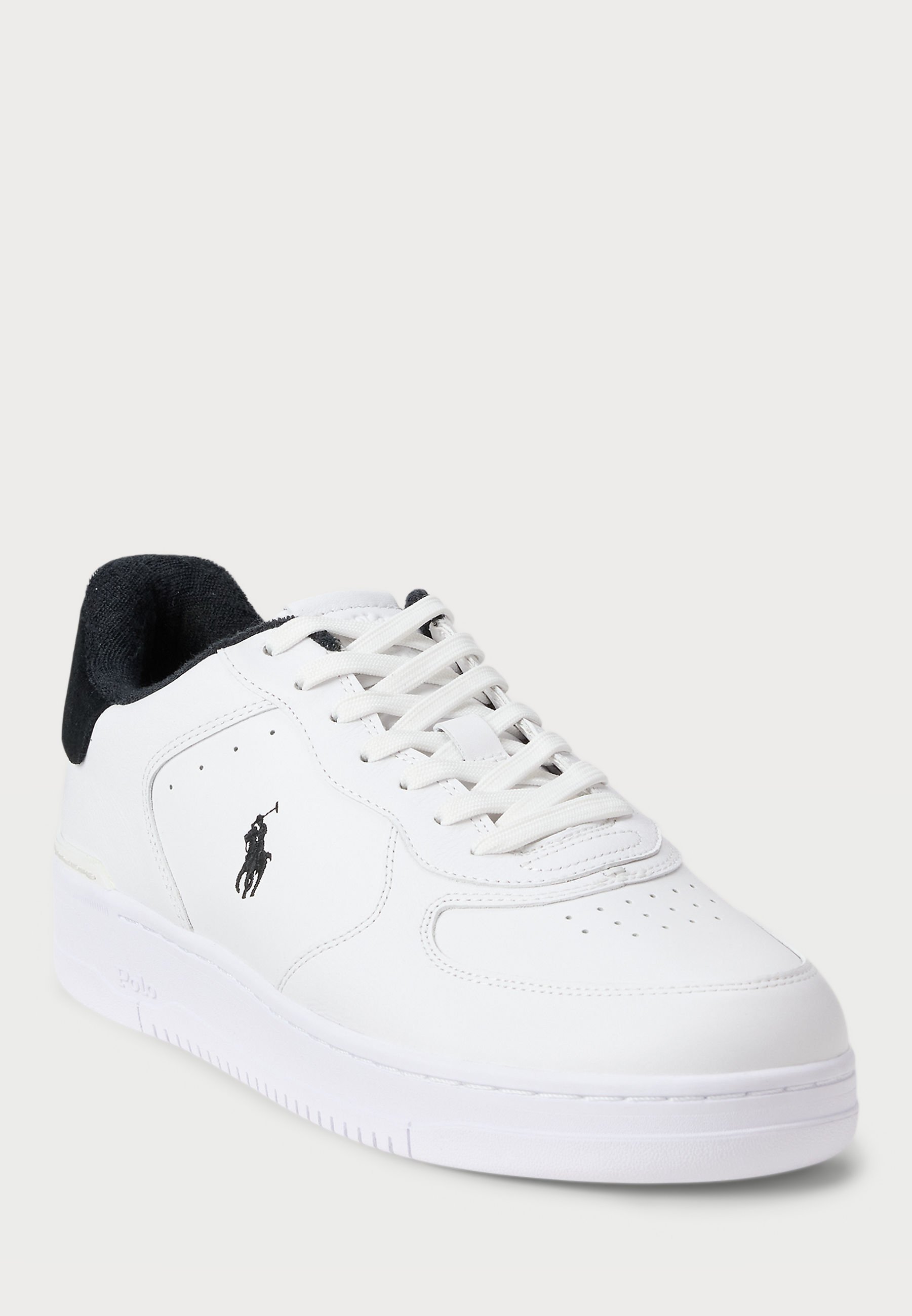 Polo Ralph Lauren MASTERS COURT LEREN SNEAKER UNISEX - Sneakers - wit/zwart