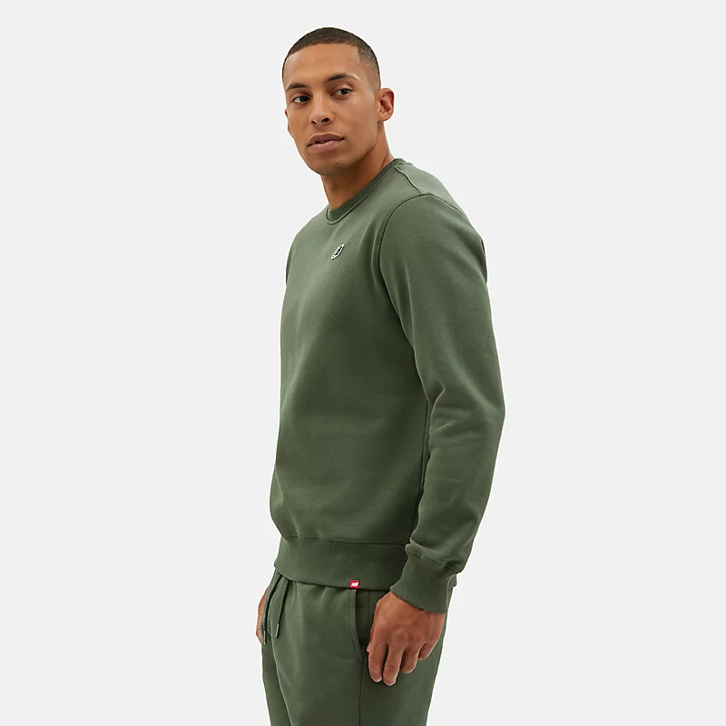 Homme NB Sweatshirt mit kleinem Logo – Tiefes Olivgrün
