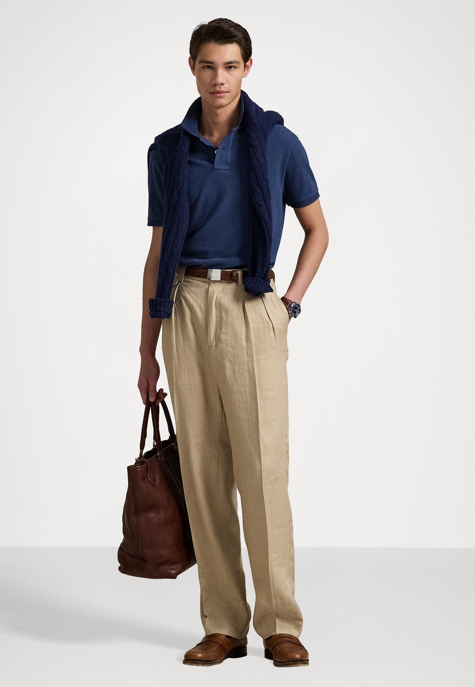 Polo Ralph Lauren à manches courtes - Polo bleu marine rustique