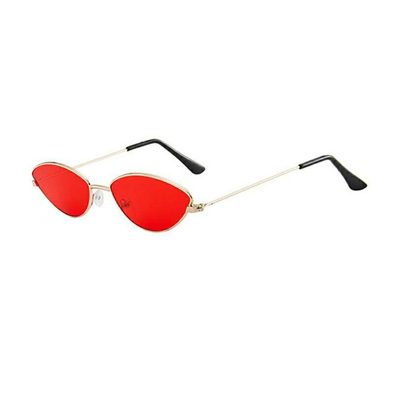 Kleine ovale Sonnenbrille für Damen in Vintage-Rottönen