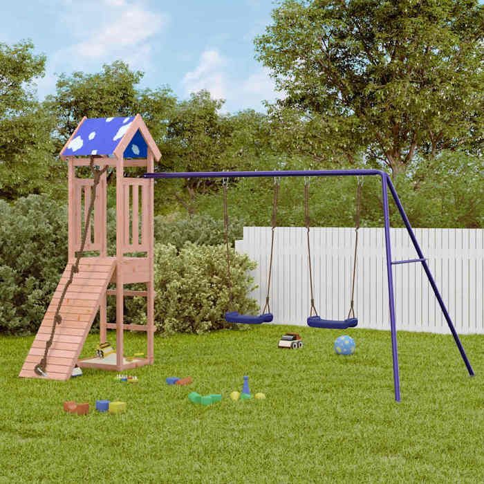 Área de juegos al aire libre vidaXL, madera maciza de abeto Douglas, conjunto de juegos, conjunto de juegos de madera, conjunto de parque infantil
