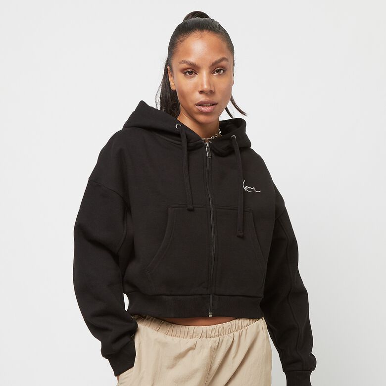 Small Signature Essential Crop Zip Hoodie