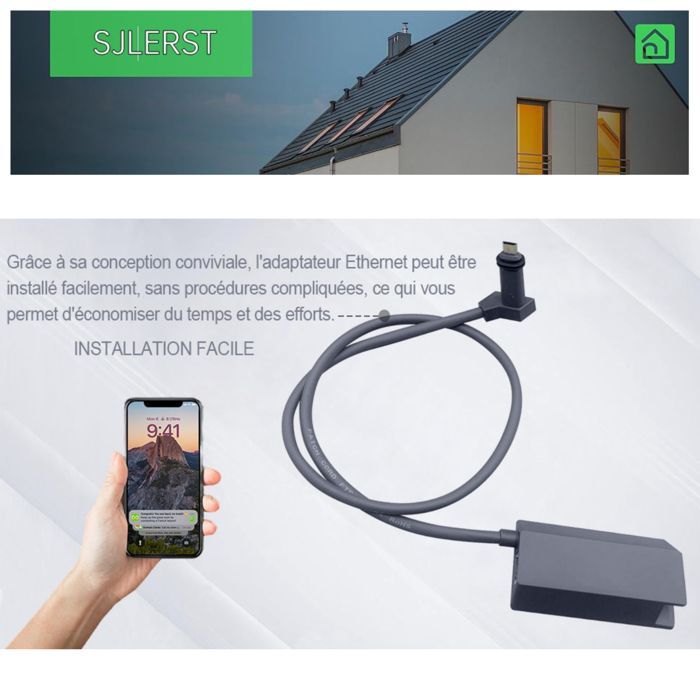 Adaptateur Ethernet Starlink V2 - Adaptateur Satellite D'antenne Parabolique Rectangulaire - Kit CPL Internet USB