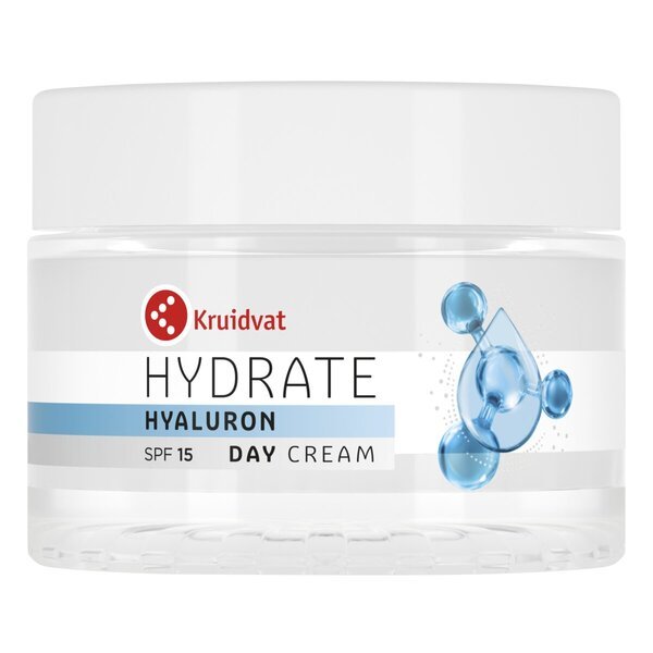 Kruidvat Hydratačný denný krém s kyselinou hyaluronovou SPF15<br>50ml - Normálna a zmiešaná pleť