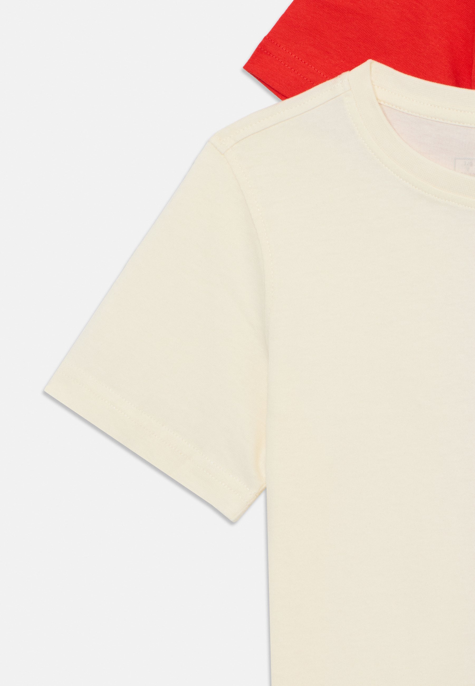 Friboo UNISEX 3-PACK - Basic T-shirt - gebroken wit/donkerrood/donkerblauw