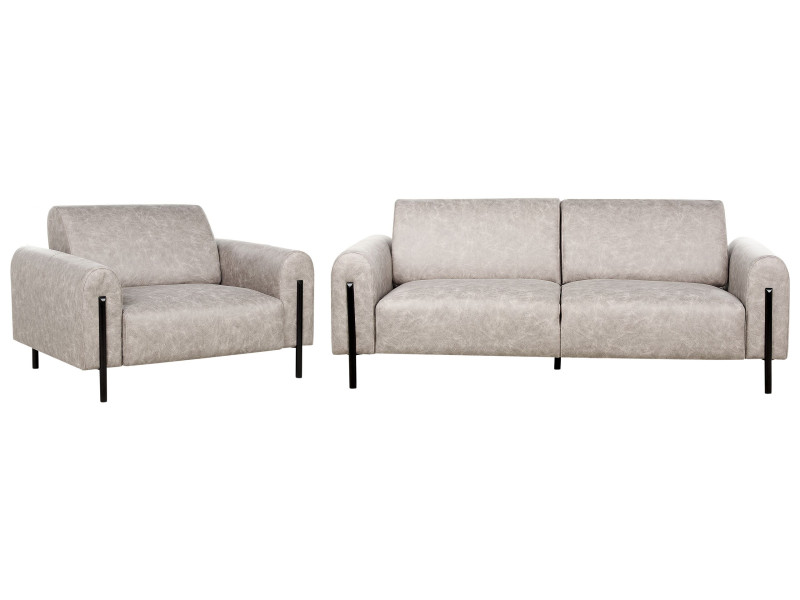 Zestaw wypoczynkowy sofa fotel tapicerowany szary