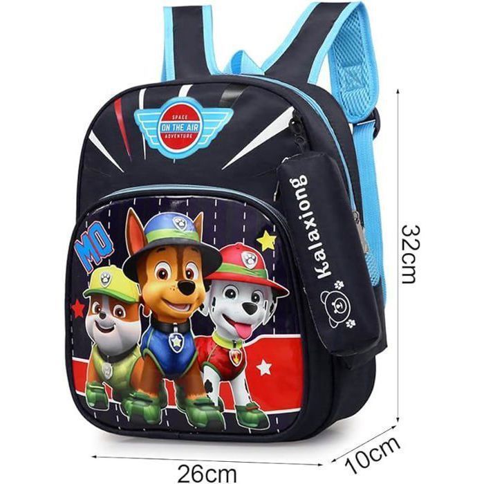Pat kinderrugzak, schooltas voor jongens, kinderrugzak voor peuterspeelzaal, kleuterschool, basisschool, zwart