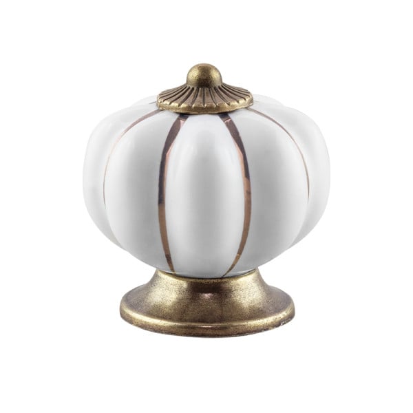 Gałka meblowa retro cermiczna uchwyt do mebli klasyczny złoty porcelanowy