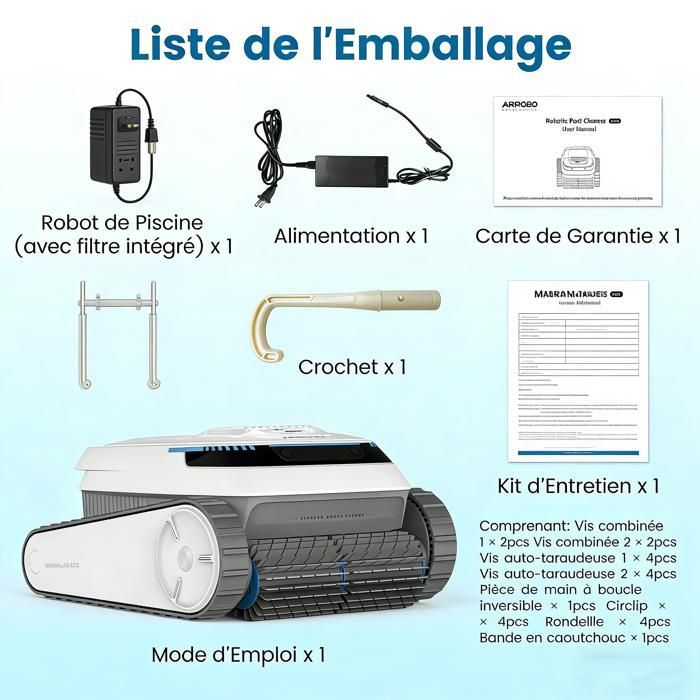 Robot para piscinas - AIRROBO - Limpieza automática - 120 minutos de autonomía - 170 m²