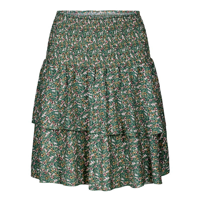 Rok met ruches, maat S/ML/XL, met bloemenprint.