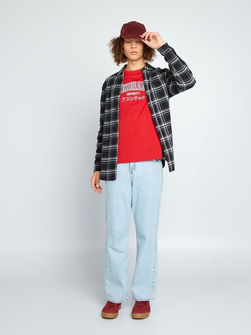Camisa de flanela xadrez - PRETA