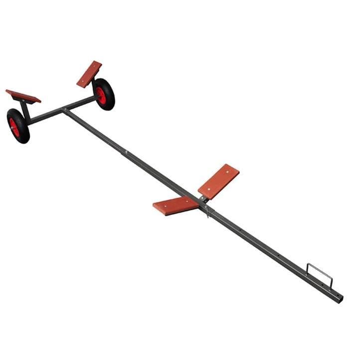 Remolque para barco vidaXL 302x100,5x43 cm, ajustable en 3 posiciones, acero inoxidable, portaembarcaciones de pesca, 90305