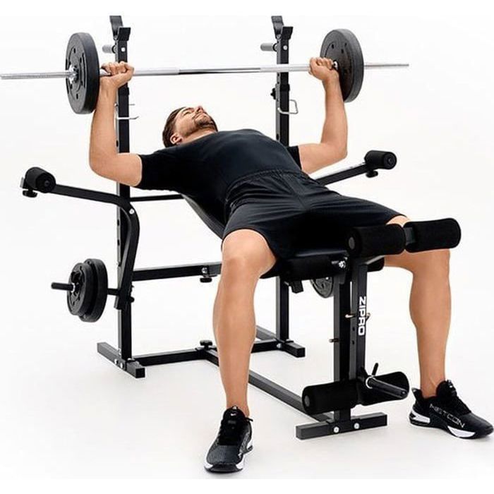 ZIPRO Ripped Multifunctional Weight Bench | Biceps Curl, Leg Press, Butterfly | Adjustable Barbell Supports