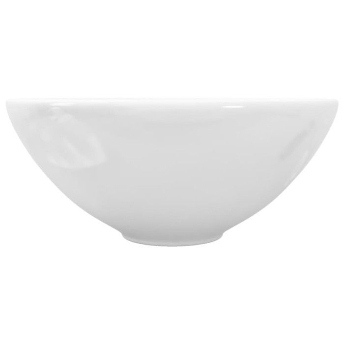 vidaXL Lavabo redondo de cerámica blanca para baño, inodoro, lavamanos, 141928
