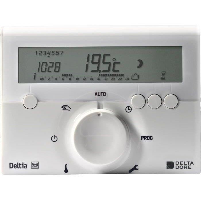 Programmateur sans fil et 1 récepteur - DELTA DORE - Deltia 8.03 - Pour chaudière, pompe à chaleur ou radiateurs électriques