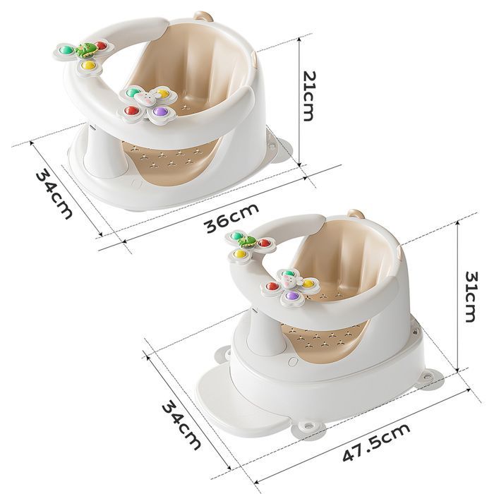 Anillo de baño para bebé con sensor de temperatura - Asiento de baño para bebé - 4 ventosas antideslizantes y cojines - Seguridad - A partir de 6 meses