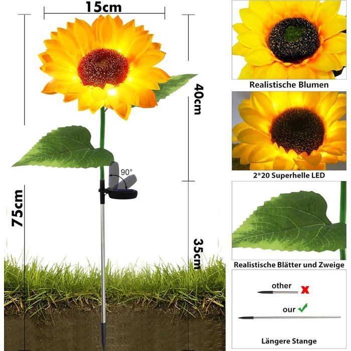 Solarleuchten für die Außendekoration, Solarleuchten für Blumen, Gartendekoration – wasserdichte Solarlampe – Dekoration