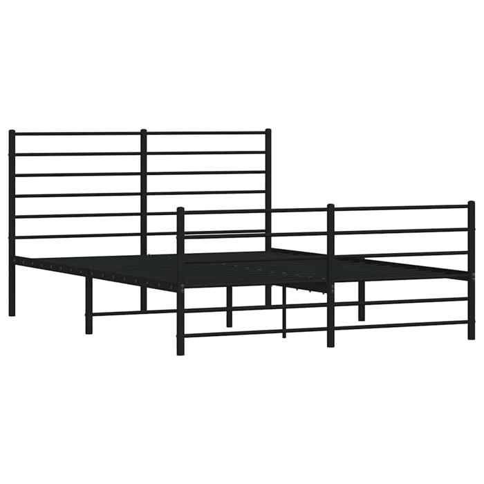 Estructura de cama - vidaXL - Metal - Negro - 120x190cm - Patas de cama