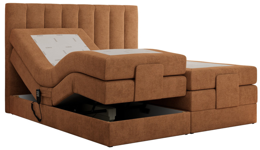 Łóżko kontynentalne COMFORTO 140x200 - H3 - Pomarańczowy, struktura