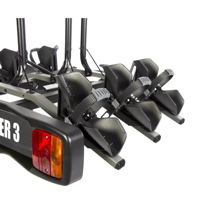 Portabicicletas para enganche de remolque - BUZZRACK - BUZZRACER 3 - 3 bicicletas - Negro - Enganche para bola de remolque