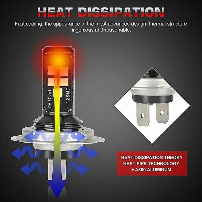 Kit de 4 ampoules de phares LED H7, feux de croisement et de route, 120 W, 60 000 lm, ultra-lumineuses, blanc 6 000 K