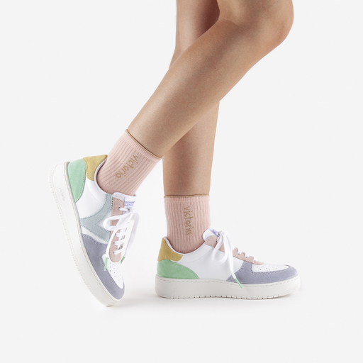  Lot de deux paires de chaussettes mi-hautes en coton V. Things avec détails en lurex