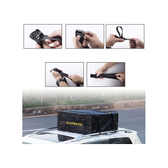 Coffre de Toit Pliable 425L Sac de Toit Voiture Imperméable Universel pour SUV et Auto, Rangement Bagages Souple 95x95cm