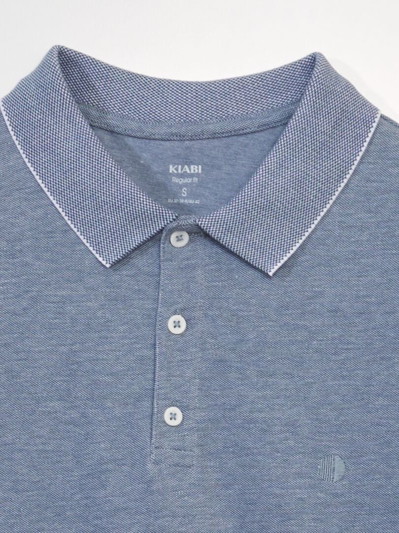 Poloshirt van katoenpiqué - BLAUW