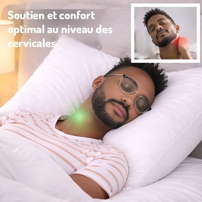 Almohada sintética firme inspirada en Edona, 60x60 cm, fabricada en Francia, calidad hotelera, soporte cervical, OEKO-TEX.