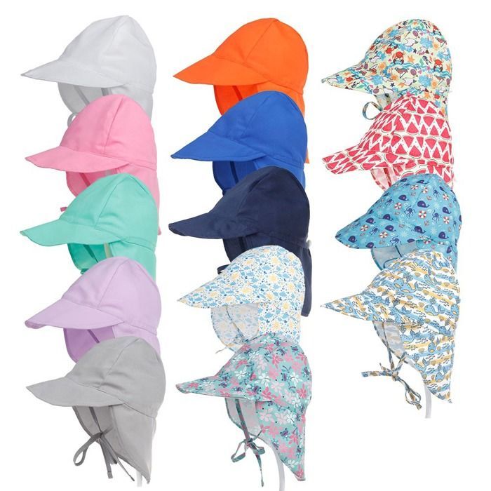 Sombrero de sol FUNMOON para niños de 0 a 5 años, con orejeras, protección UV para la playa y exteriores, con solapa - 688131