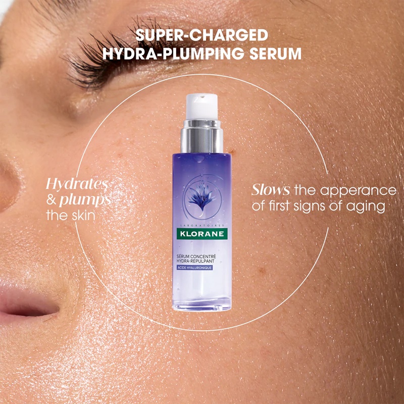 Klorane Cornflower Super-Charged Hydra-Plumping Serum aktivni posvetljevalni in gladilni serum