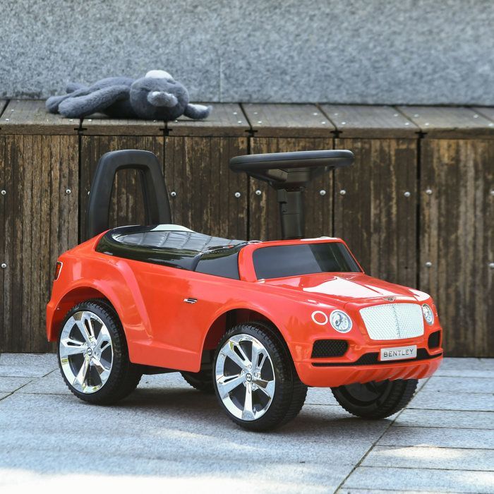 Porteur trotteur enfants - AIYAPLAY - voiture licence Bentley Bentayga 18-36 mois coffre - klaxon - 67 x 29 x 39 cm rouge