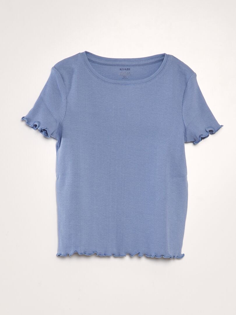 Camiseta de canalé - AZUL