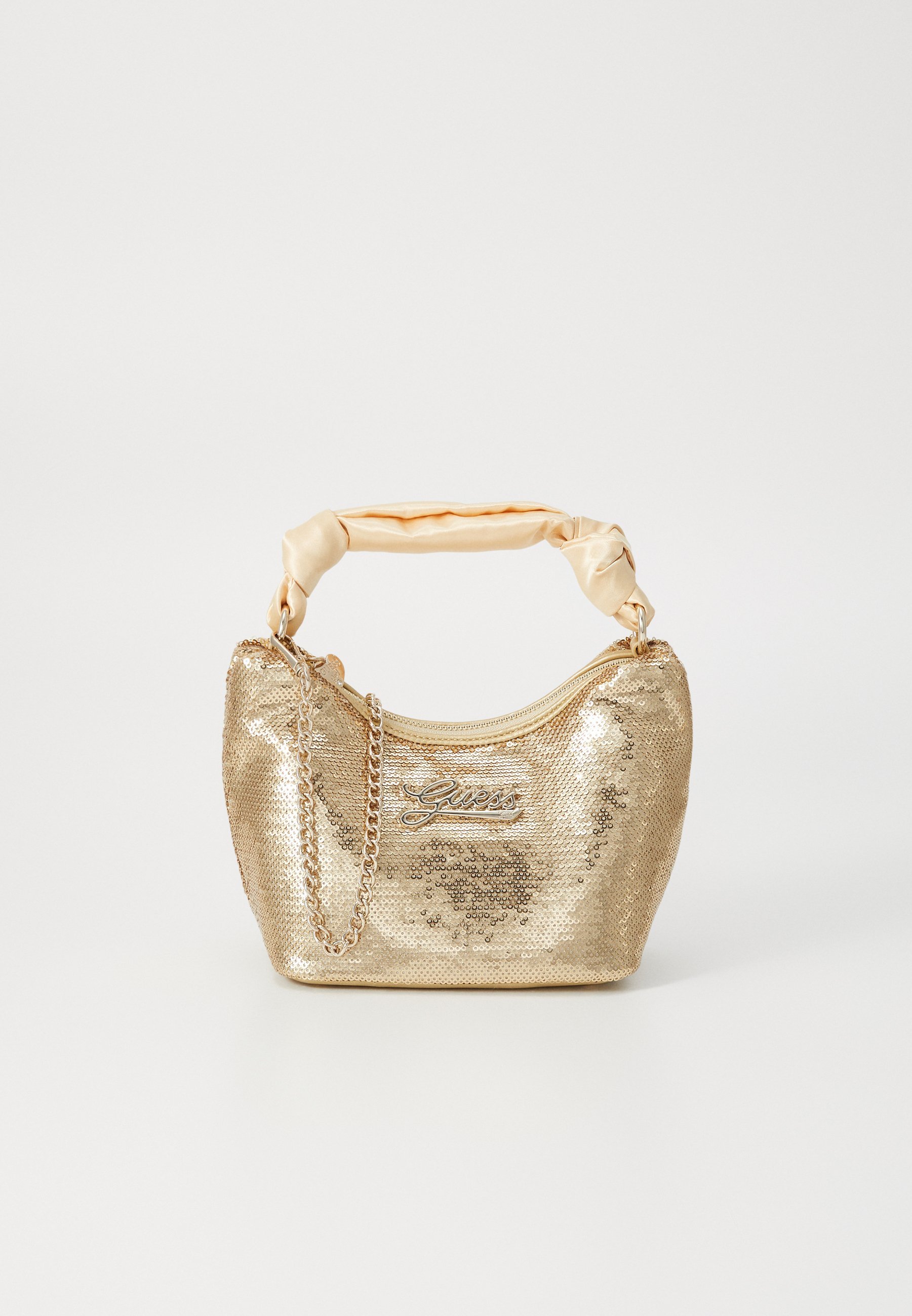 Bolsa mini hobo unissex Guess com lantejoulas - cor dourada clara