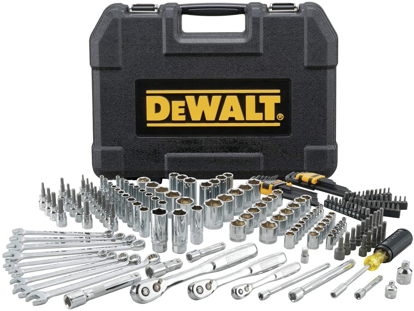 Jogo de Soquetes Mecânicos DEWALT com 200 peças MM/SAE (DWMT75000)