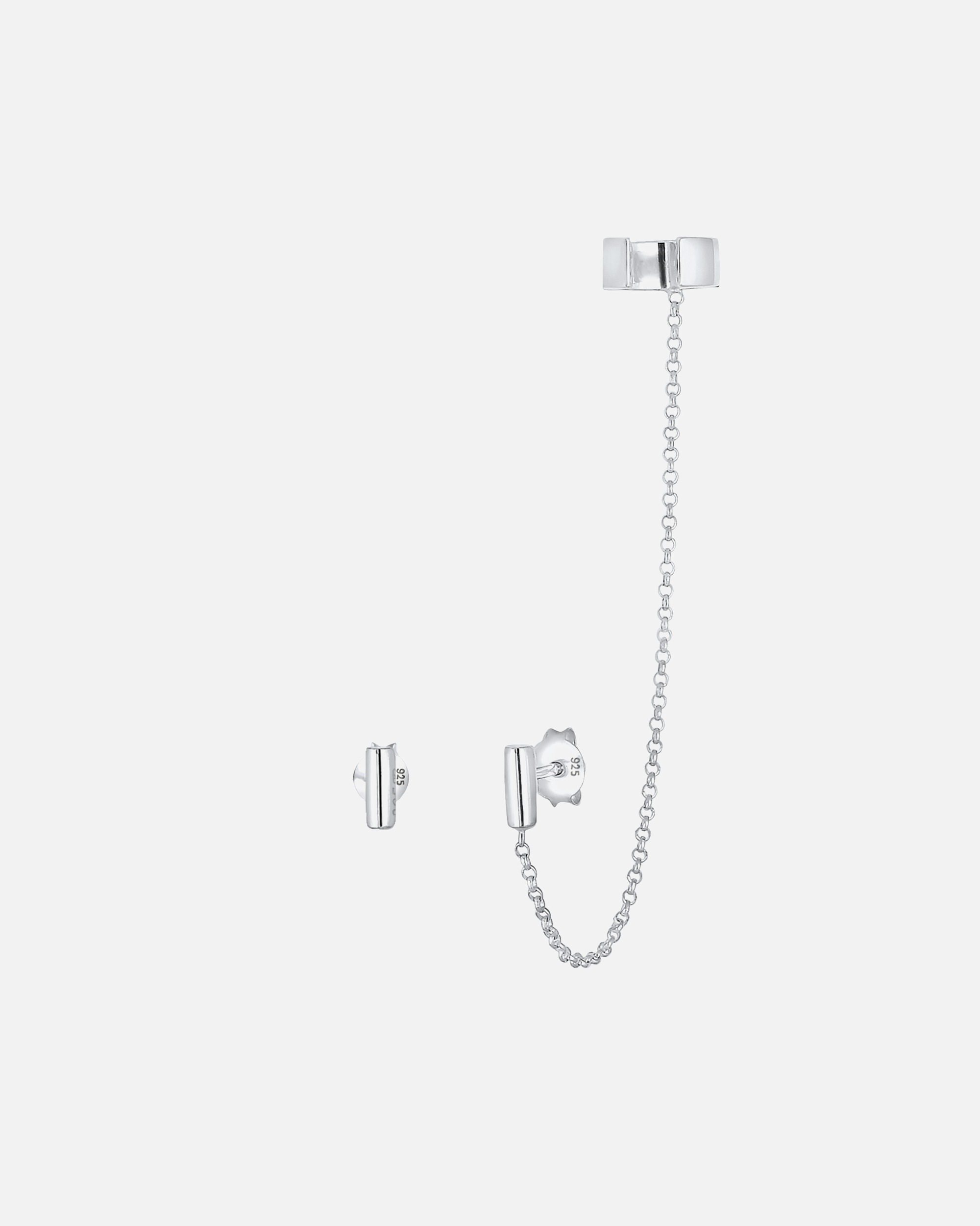 Elli Femmes Earcuff Pince Asymétrique Minimaliste Géo en Argent Sterling 925