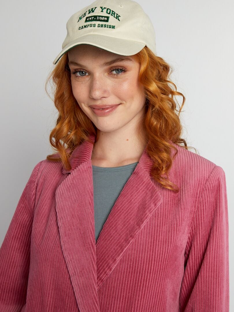 Blazer cruzado de terciopelo - ROSA