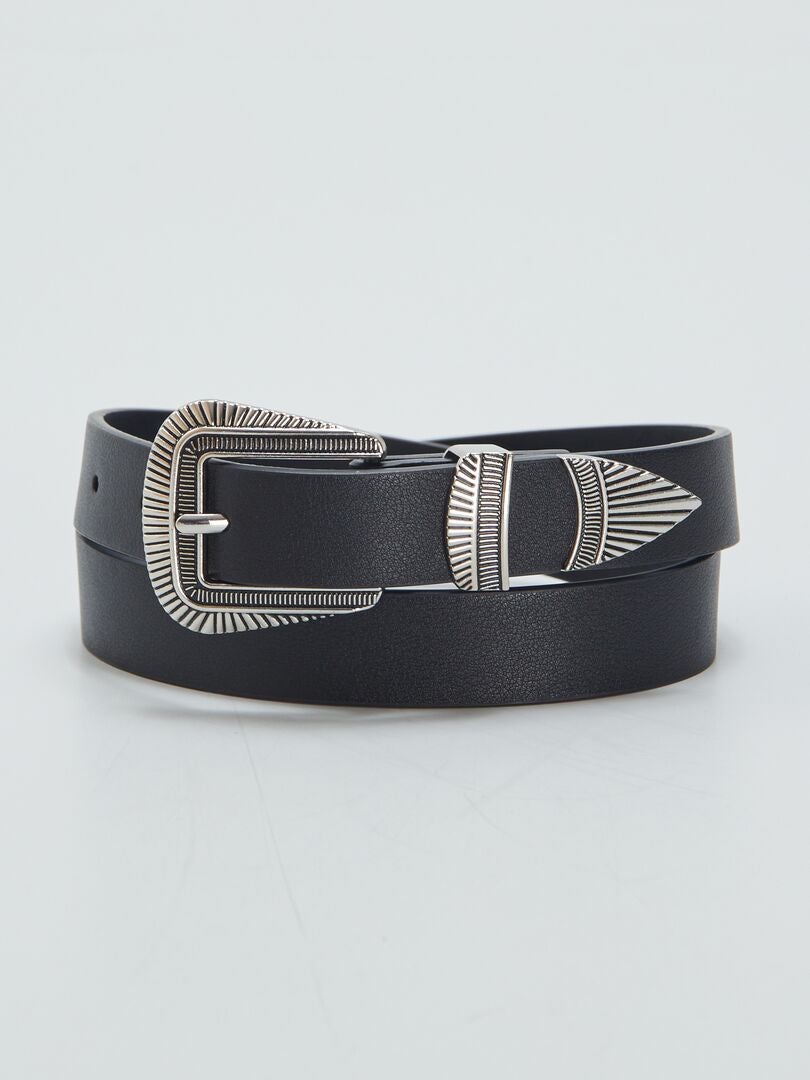 Pasek w stylu western - CZARNY