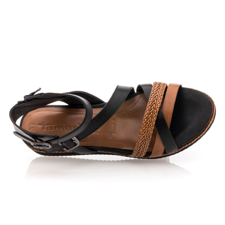 Svarte sandaler / sko med åpen tå til dame